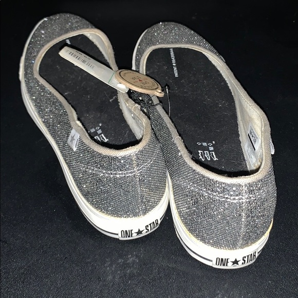 Converse One Star silver glitter slides - Picture 3 of 4